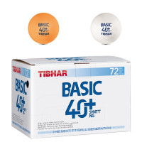 Tibhar Basic 40+ Syntt NG - Packung inklusive 2 Bällen in weiß und orange
