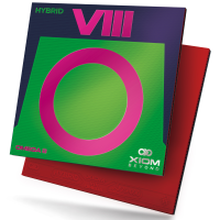 Xiom Omega VIII Hybrid - Product image with rubber and packaging