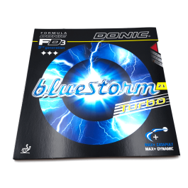 Donic Bluestorm Z1 Turbo - Tischtennisbelag leicht von vorn, oben fotografiert