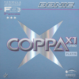 Donic Coppa X1 Turbo Platin - So sieht die Kombi aus: Produkt + Verpackung