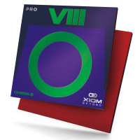 Xiom Omega VIII Pro - Produktbild mit Belag und Verpackung