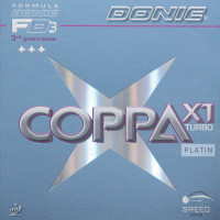 Donic Coppa X1 Turbo Platin - So sieht die Kombi aus: Produkt + Verpackung