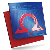 Xiom Omega VII Asia - Produktbild mit Belag und Verpackung
